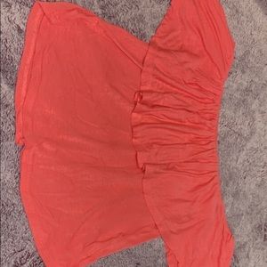 Off shoulder pink shirt